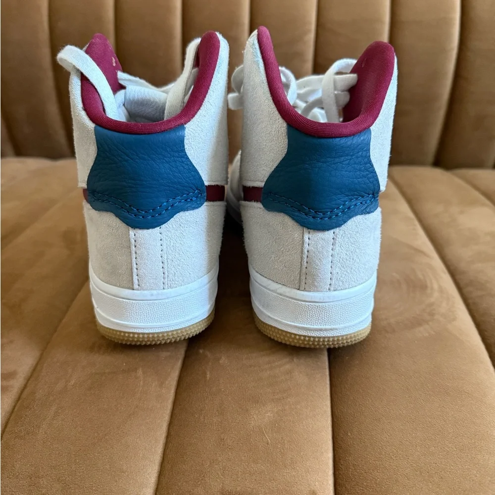 The Nike Air Force 1 Sculpt Grey Suede/Teal & Berry Sz 6.5 - Picture 5 of 11